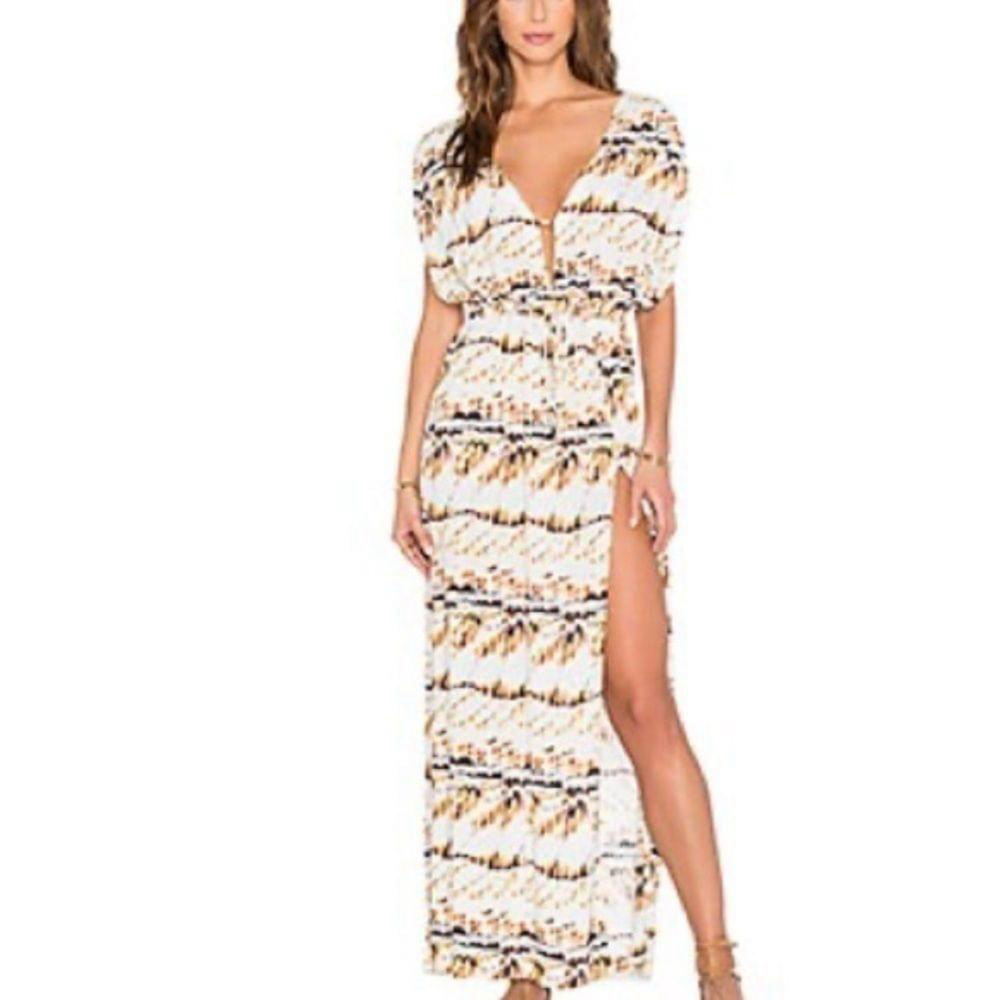Lenny Niemeyer Draped Long Coverup in Seashell